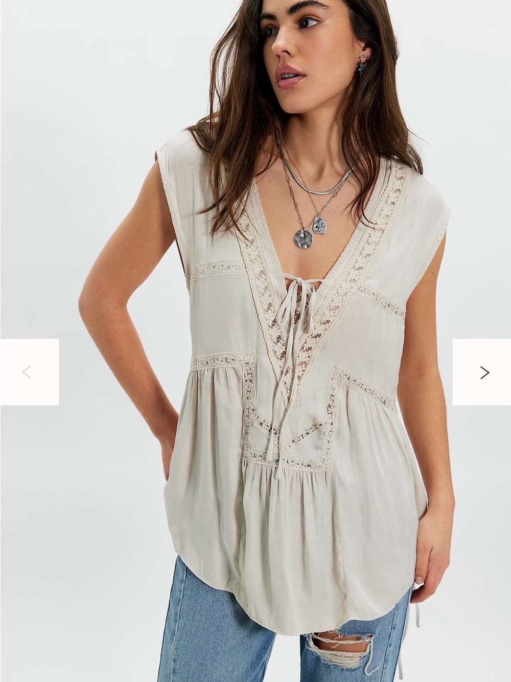 Free People Penelope Tunic XS Color: Tea NWT